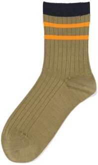 Hema Damessokken rib strepen olijf (olijf) - 39/42