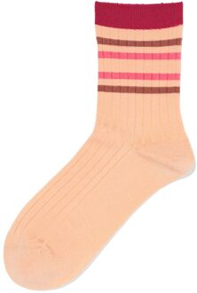Hema Damessokken rib strepen perzik (perzik) - 35/38