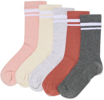 Hema Damessokken sportstrepen - 5 paar oudroze (oudroze) - 39/42