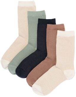 Hema Damessokken strepen - 5 paar beige (beige) - 35/38
