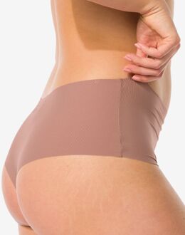 Hema Damesstring hoge taille micro rib ultimate comfort lichtbruin (lichtbruin) - S
