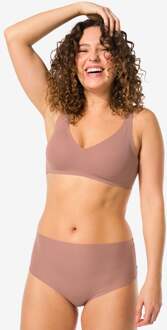 Hema Damesstring hoge taille micro rib ultimate comfort lichtbruin (lichtbruin)