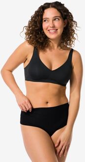 Hema Damesstring hoge taille micro rib ultimate comfort zwart (zwart)