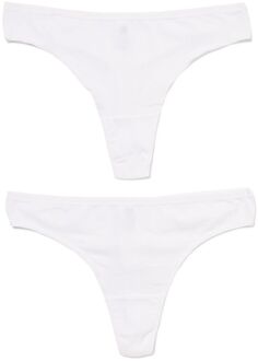 Hema Damesstring katoen - 2 stuks wit (wit)
