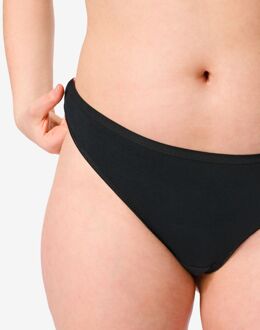 Hema Damesstring katoen - 2 stuks zwart (zwart) - XS