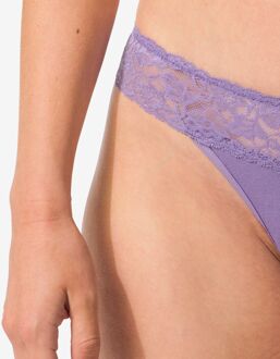 Hema Damesstring katoen met kant lichtpaars (lichtpaars)