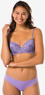 Hema Damesstring micro lasercut met kant lichtpaars (lichtpaars)