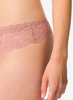 Hema Damesstring micro met kant lichtbruin (lichtbruin) - XL