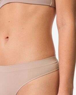 Hema Damesstring naadloos micro beige (beige) - XL