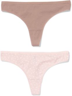 Hema Damesstrings katoen bloemen - 2 stuks lichtroze (lichtroze) - XL