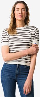 Hema Damestrui Fally fijngebreid strepen wit/zwart (wit/zwart) - XL