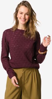 Hema Damestrui Golda ajour bordeauxrood (bordeauxrood) - S