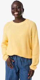 Hema Damestrui Olena fijngebreid geel (geel) - M