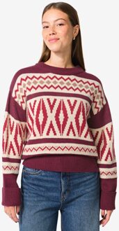 Hema Damestrui Oona grafisch bordeauxrood (bordeauxrood) - M
