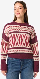 Hema Damestrui Oona grafisch bordeauxrood (bordeauxrood) - XL