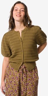 Hema Damesvest Fina fijngebreid groen (groen) - M