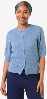 Hema Damesvest Golda ajour blauw (blauw) - L