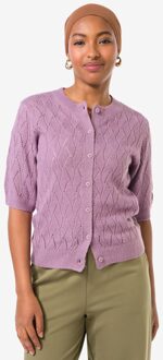 Hema Damesvest Golda ajour paars (paars) - S