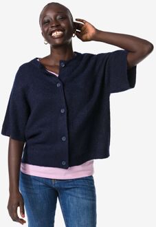 Hema Damesvest Grace fijngebreid donkerblauw (donkerblauw) - M