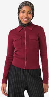 Hema Damesvest Ivory bordeauxrood (bordeauxrood) - L