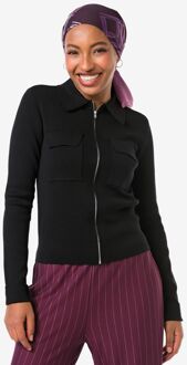 Hema Damesvest Ivory zwart (zwart) - XL