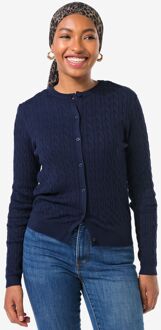 Hema Damesvest Louisa kabel donkerblauw (donkerblauw)
