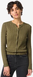 Hema Damesvest Louisa kabel olijf (olijf)