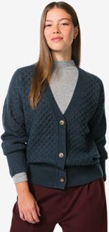 Hema Damesvest Viola structuur blauw (blauw) - M