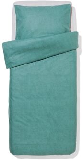 Hema Dekbedovertrek 140x200/220cm flanel melange groen (groen)