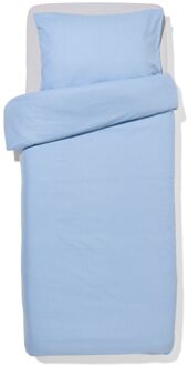Hema Dekbedovertrek 140x200/220cm flanel strepen lichtblauw (lichtblauw)