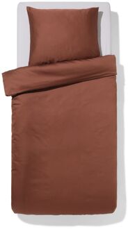 Hema Dekbedovertrek 140x200/220cm hotel katoen satijn bruin (bruin)