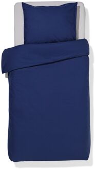 Hema Dekbedovertrek 140x200/220cm percal donkerblauw (donkerblauw)