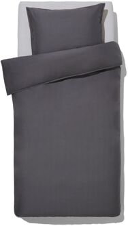 Hema Dekbedovertrek 140x200/220cm percal donkergrijs (donkergrijs)