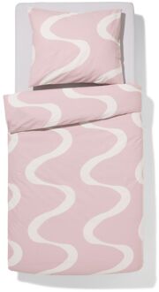 Hema Dekbedovertrek 140x200/220cm zacht katoen golven (lichtroze)