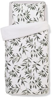 Hema Dekbedovertrek 140x200/220cm zacht katoen olijftakken groen (groen)