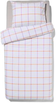 Hema Dekbedovertrek 140x200/220cm zacht katoen ruiten lila (multi)
