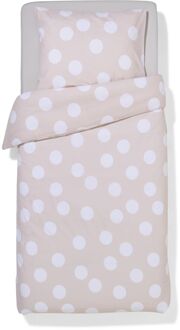 Hema Dekbedovertrek 140x200/220cm zacht katoen stippen beige (beige)