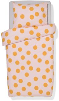 Hema Dekbedovertrek 140x200/220cm zacht katoen stippen roze (lichtroze)