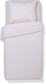 Hema Dekbedovertrek 140x200/220cm zacht katoen strepen beige (beige)