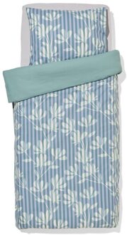 Hema Dekbedovertrek 140x200/220cm zacht katoen strepen groen-blauw (groen)