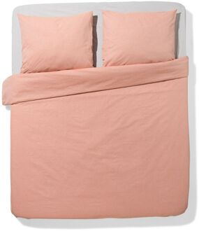 Hema Dekbedovertrek 200x200/220cm chambray oranjerood (terra)
