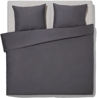 Hema Dekbedovertrek 200x200/220cm percal donkergrijs (donkergrijs)
