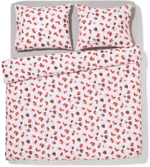 Hema Dekbedovertrek 200x200/220cm zacht katoen bloemen (roze)