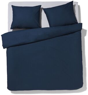 Hema Dekbedovertrek 200x200/220cm zacht katoen donkerblauw (blauw)
