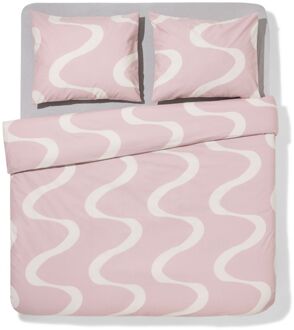 Hema Dekbedovertrek 200x200/220cm zacht katoen golven (lichtroze)
