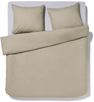 Hema Dekbedovertrek 200x200/220cm zacht katoen grijs groen (groen)
