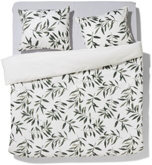 Hema Dekbedovertrek 200x200/220cm zacht katoen olijftakken groen (groen)
