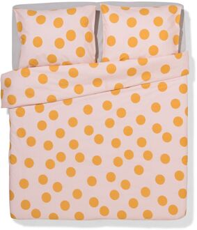 Hema Dekbedovertrek 200x200/220cm zacht katoen stippen roze (lichtroze)