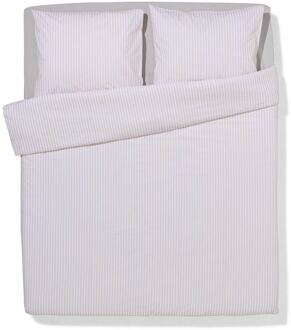 Hema Dekbedovertrek 200x200/220cm zacht katoen strepen beige (beige)
