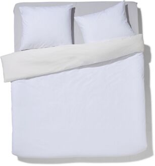 Hema Dekbedovertrek 200x200/220cm zacht katoen structuur stip (wit)